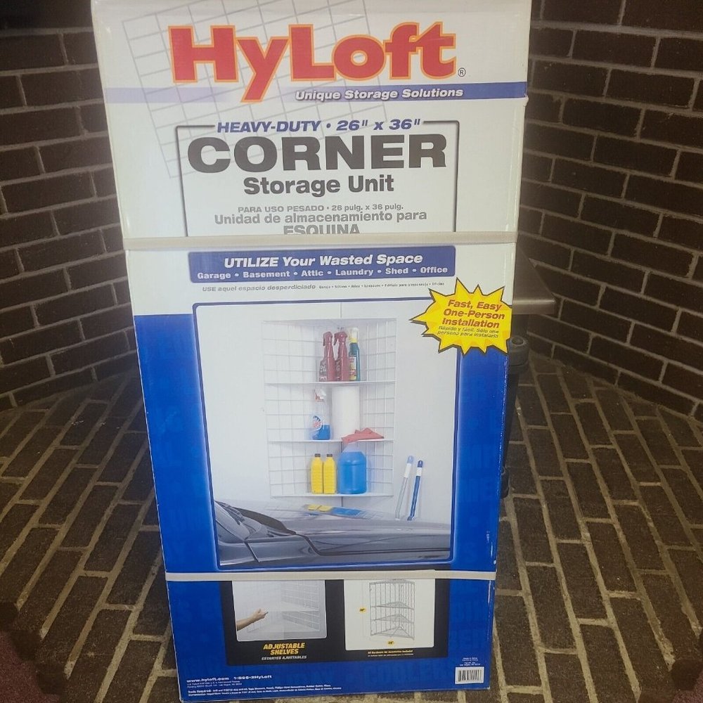 Hyloft White Corner Storage Unit 26" x 36" New Sealed in Box. See Description